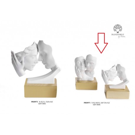 Bomboniera Matrimonio Coppia Sposi Stilizzati Bacio Innamorati Con Box