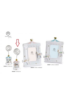 Bomboniera Battesimo Nascita Memoclip Segnaposto Giostrina Cavallucci Rosa