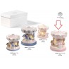 Bomboniera Battesimo Nascita Giostra Giostrina Cavallucci Led Porcellana Rosa con Box