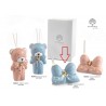 Bomboniera Battesimo Nascita Profumatore Diffusore Fiocco Led Porcellana Celeste Con Box