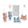 Bomboniera Battesimo Nascita Profumatore Diffusore Orsetto con Fiocco Porcellana Celeste Con Box