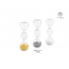 Bomboniera Matrimonio Clessidra 3 Bolle 3 Colori Assortiti Con Box