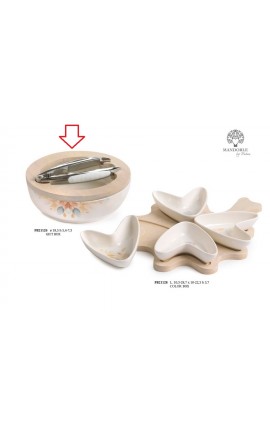 Bomboniera Matrimonio Set Ciotola e Schiaccianoci Porcellana Con Box