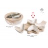 Bomboniera Matrimonio Set Antipastiera 4 Ciotole Porcellana e Legno Con Box