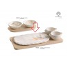 Bomboniera Matrimonio Set Tagliere e 2 Ciotoline Porcellana Su Vassoio Legno Con Box
