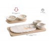 Bomboniera Matrimonio Set Antipastiera 2 Ciotoline Porcellana Su Vassoio Legno Con Box