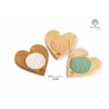 Bomboniera Matrimonio Sottopentola Cuore  Con Mappamondo Porcellana e Legno 3 Assortiti Con Box
