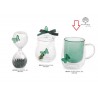 Bomboniera Matrimonio Tazza Vetro Verde Con Farfalla  Con Box