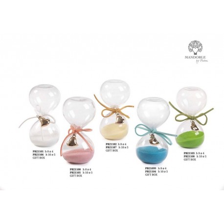 Bomboniera Matrimonio Compleanno Clessidra Con Cuore Oro Con Box