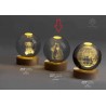 Bomboniera Matrimonio Globo Su Base Led Coppia Sposi h.9,8 Cm Con Box