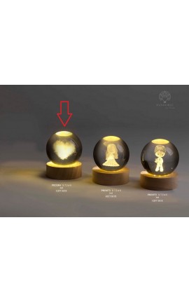 Bomboniera Matrimonio Globo Su Base Led Con Cuore Con Box