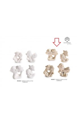 Bomboniera Matrimonio Coppia Sposi Innamorati Oro 4 Assortiti