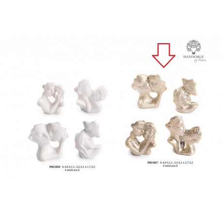 Bomboniera Matrimonio Coppia Sposi Innamorati Oro 4 Assortiti