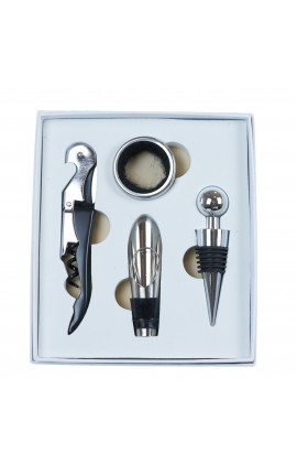 Bomboniera Matrimonio Set 4 Pz Vino Apribottiglie Con Box