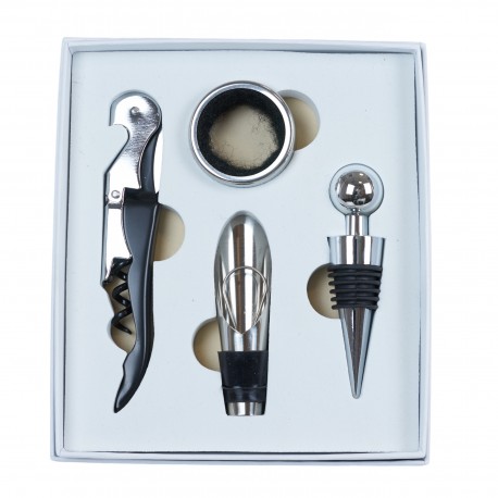 Bomboniera Matrimonio Set 4 Pz Vino Apribottiglie Con Box