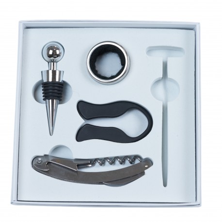 Bomboniera Matrimonio Set 5 Pz Vino Apribottiglie Con Box