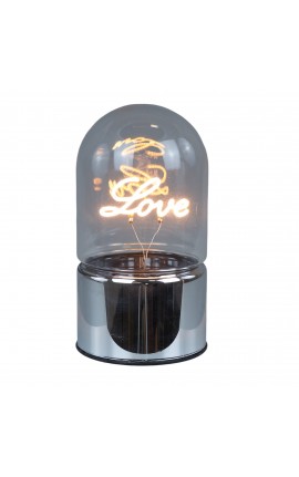 Bomboniera Matrimonio Cilindro Lampada Led Love Vetro Fumè