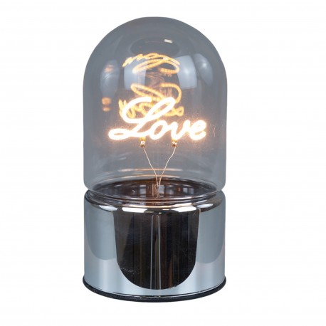 Bomboniera Matrimonio Cilindro Lampada Led Love Vetro Fumè