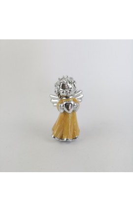 Angelo in Resina Colorata Smaltato Argento h.10cm