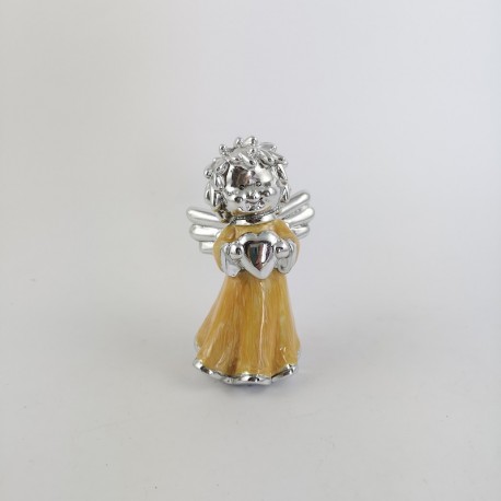 Angelo in Resina Colorata Smaltato Argento h.10cm