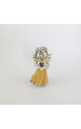 Angelo in Resina Colorata Smaltato Argento h.14cm