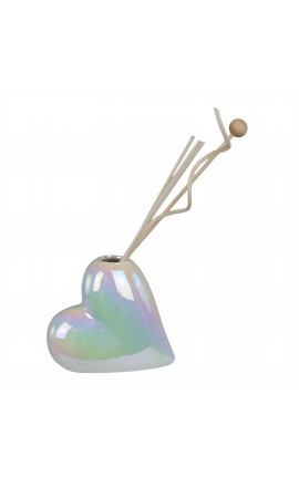Bomboniera Matrimonio Profumatore Diffusore Cuore Porcellana Perlato Piccolo