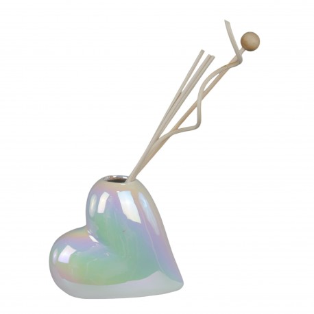 Bomboniera Matrimonio Profumatore Diffusore Cuore Porcellana Perlato Piccolo