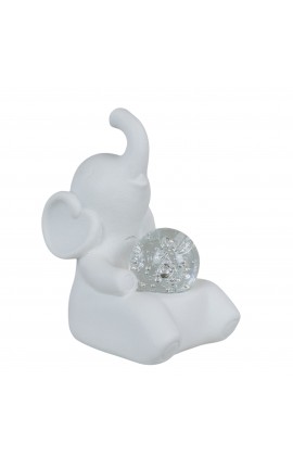 Bomboniera Matrimonio Elefantino bianco Seduto Con Sfera Led