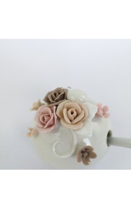 Zuccheriera in Porcellana Bianca con Fiori.