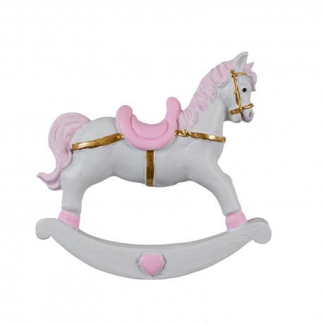 Bomboniera Battesimo Compleanno Magnete Cavalluccio Rosa