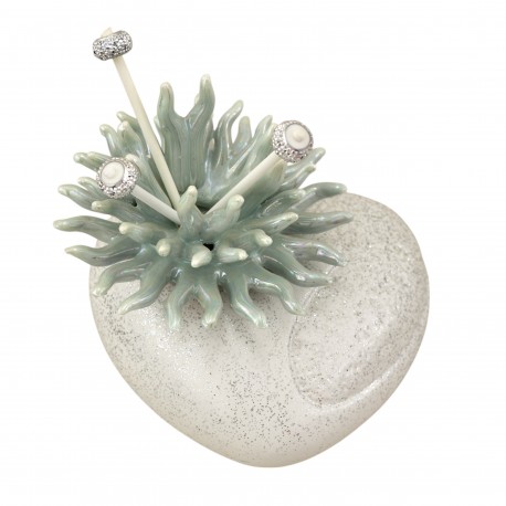 Bomboniera Matrimonio Profumatore Diffusore Cuore Piccolo Con Corallo Verde