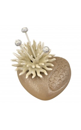 Bomboniera Matrimonio Profumatore Diffusore Cuore Piccolo Con Corallo Panna