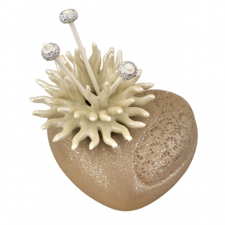 Bomboniera Matrimonio Profumatore Diffusore Cuore Piccolo Con Corallo Panna