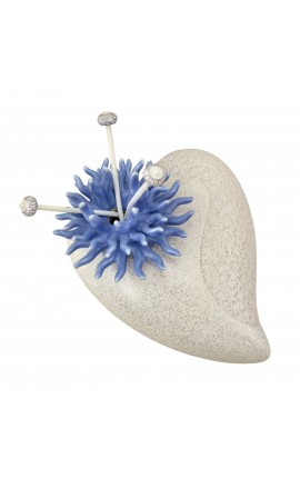 Bomboniera Matrimonio Profumatore Diffusore Cuore Grande Con Corallo Blu