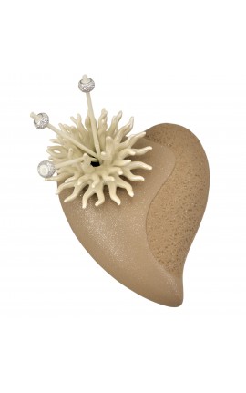 Bomboniera Matrimonio Profumatore Diffusore Cuore Grande Con Corallo Panna