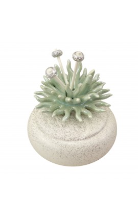 Bomboniera Matrimonio Profumatore Diffusore Tondo Basso Con Corallo Verde
