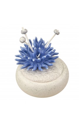 Bomboniera Matrimonio Profumatore Diffusore Tondo Basso Con Corallo Blu