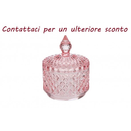 Bomboniera Matrimonio Scatola Vetro Rosa Portaconfetti Bon Bon