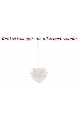 Bomboniera Matrimonio Battesimo Appendino Calamita Cuore Porcellana Bianco