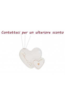 Bomboniera Matrimonio Profumatore Diffusore Cuore Porcellana Bianca Con Scatola