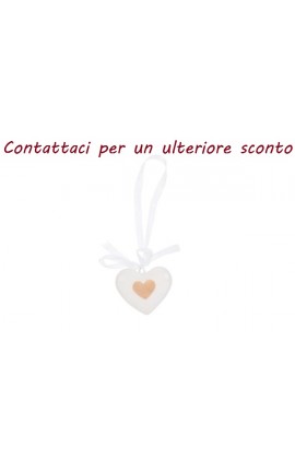 Bomboniera Matrimonio Appendino Calamita Cuore Porcellana Bianco e Oro