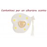 Bomboniera Matrimonio Cuore Palloncino Led Porcellana Bianco e Oro Con Shopper