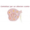 Bomboniera Battesimo Compleanno Cuore Palloncino Led Porcellana Rosa Con Shopper