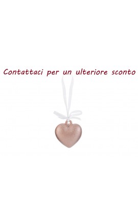 Bomboniera Battesimo Compleanno Appendino Cuore Calamita Porcellana Rosa