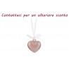 Bomboniera Battesimo Compleanno Appendino Cuore Calamita Porcellana Rosa