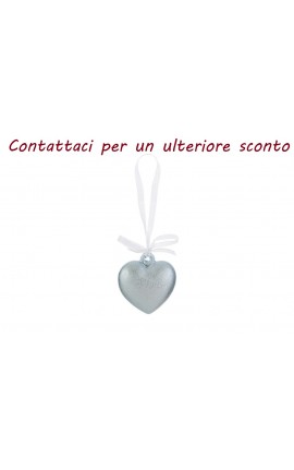 Bomboniera Battesimo Compleanno Appendino Cuore Calamita Porcellana Celeste