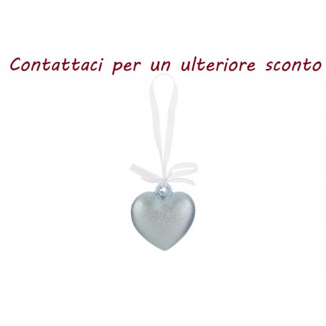 Bomboniera Battesimo Compleanno Appendino Cuore Calamita Porcellana Celeste