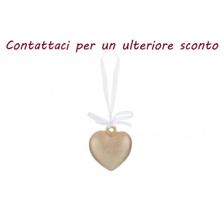 Bomboniera Matrimonio Appendino Cuore Calamita Porcellana Oro