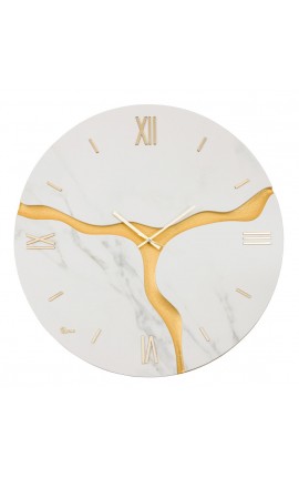 Orologio da parete Effetto Marmo Kerlite Calcatta Sagomato Oro
