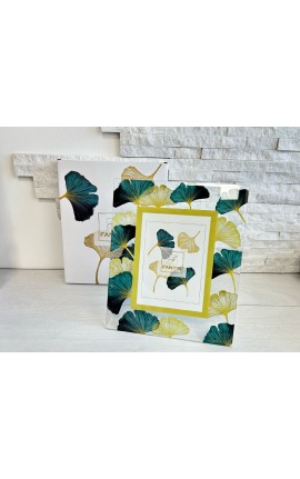 Cornice Portafoto Cristallo Foglie di Ginkgo 10x15 cm Fantin Argenti